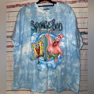Nickelodeon Blue Tie-Dye SpongeBob and Patrick T-Shirt NWOT